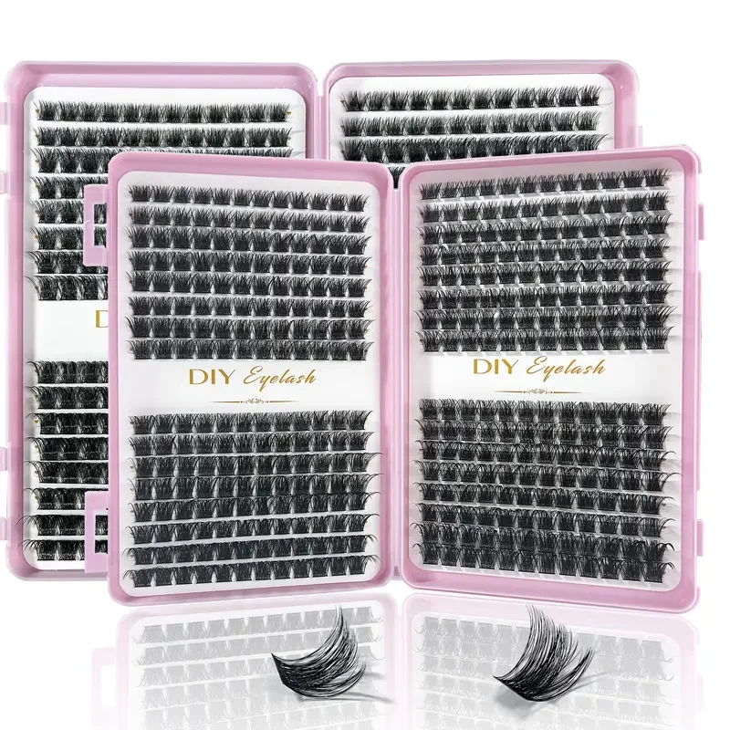 Eyelash Extension Kit - Individual Eyelash Set, D-Roll, Multiple Lengths, Odorless, Easy to Apply for Home Makeup