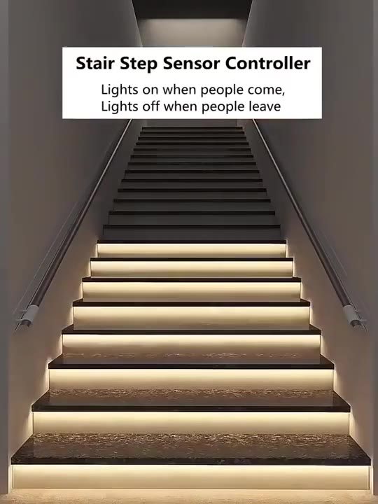 1-40 Steps LED Stair Light Motion Sensor Stairs Lighting With 2 PIR Sensor Staircase Lights COB LED Strip Stair Kit Step Light