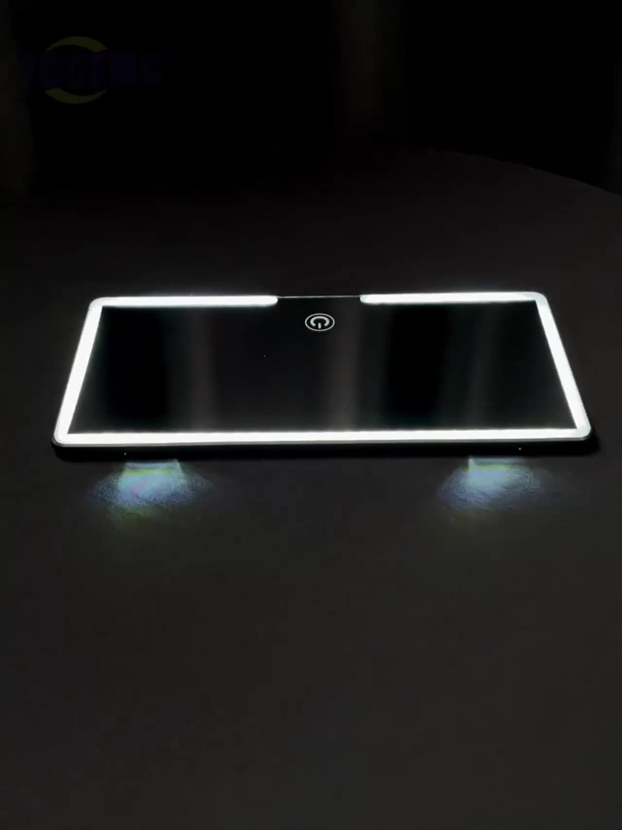 LED Car Makeup HD Mirror Sunshade Makeup Hanging Mirror Ultra Thin USB Charge Autom Cosmetic Mirror Touch Screen Dimmable Light