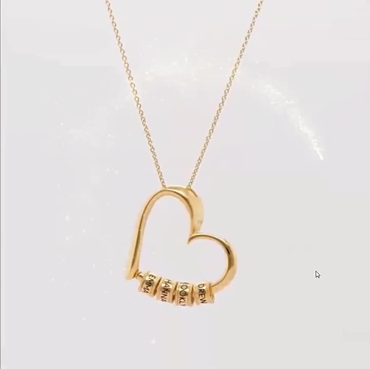 Wife Necklace From Husband DIY Bead string Heart  With Wooden Box For Women Birthday Mother's Day Valentine's Day Christm Gifts