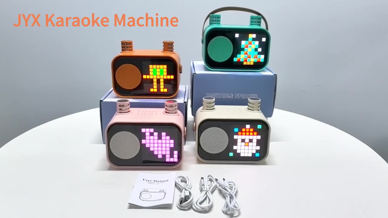 Mini Karaoke Machine for Kids, Portable Bluetooth Karaoke Speaker Unpowered Cabinets with 2 Wireless Microphones for Party