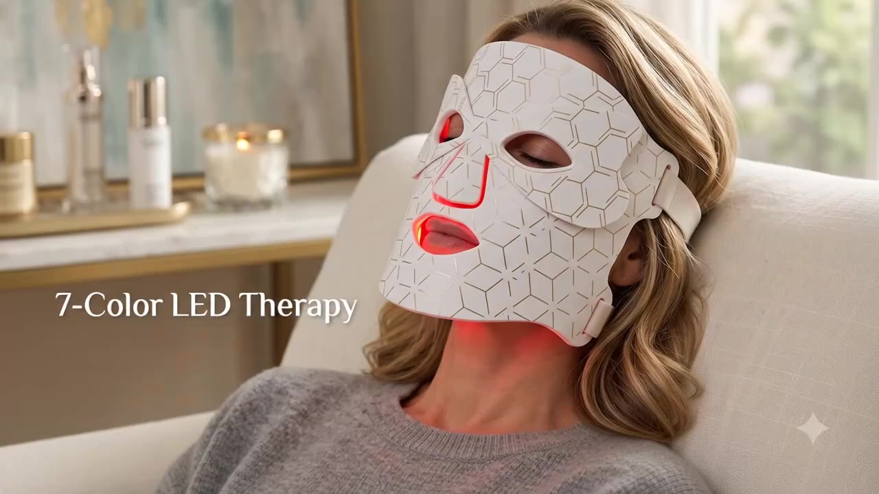LED light Therapy Face Silicone LED Mask 7 Colors LED Light Photon Therapy  Flexible Facial Beauty Mask Skin Brighten Skin Care