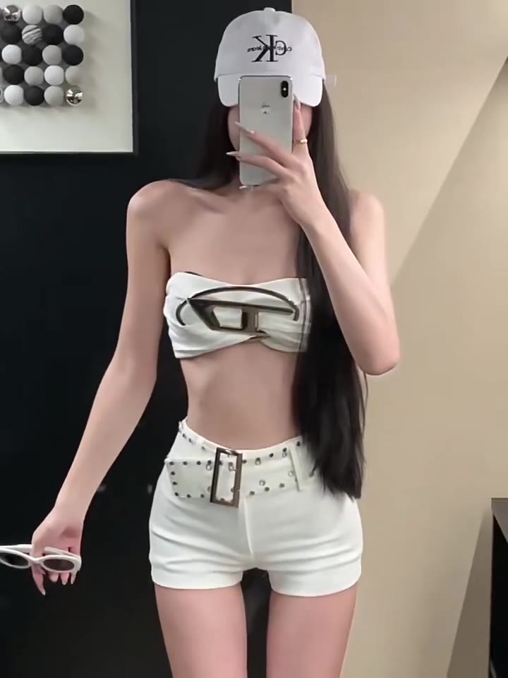 Women's White Denim Shorts Y2k Jeans Short Pants Harajuku Aesthetic Vintage Low Waist Cowboy Shorts 2000s Trashy Clothes Summer