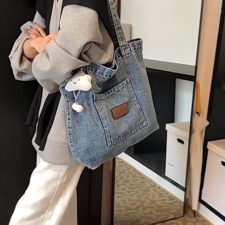 Denim Designer Handbag Luxury Designer Tote Bag Fashionalbe Clutch Bags SolidColor Underarm Simple Female Commuter Handbags 2025