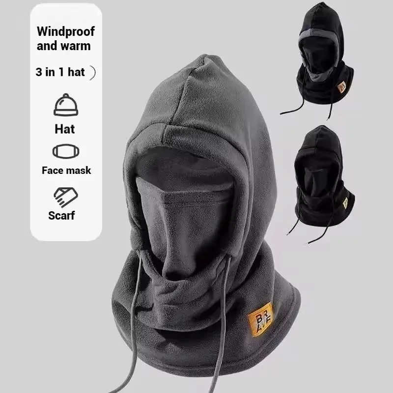 Winter Warm Hat with Mask and Neck Warmer 3-in-1 Windproof Balaclava for Men Women Masked Hat Cycling Cold Weather Protection